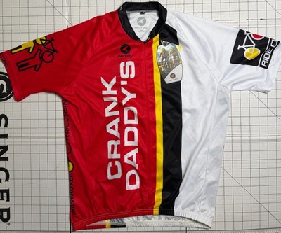 Pactimo Crank Daddy's Cycling Jersey Men's Medium Full Zip Road Bike Shirt NWT