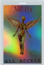 NIRVANA 1993-94 In Utero Tour Laminated Backstage Pass KURT COBAIN Foil-Printed