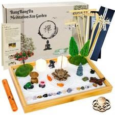Tabletop Zen Garden Kit Desktop Meditation Sand Tray Therapy Landscape Set