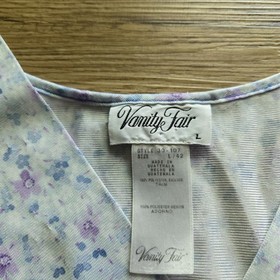 Vintage Vanity Fair 30-107 Nylon Nightgown Lingerie Blue And Purple Sz Lg 