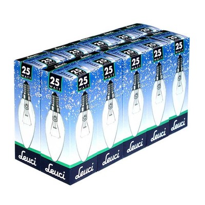 10 x Leuci Glühbirne Kerze 25W E14 klar Glühlampe 25 Watt Glühbirnen Glühlampen 