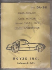  Royze Carburetor Kit DA-9K for DATSUN/NISSAN 240Z 1972 FRONT Carburetor