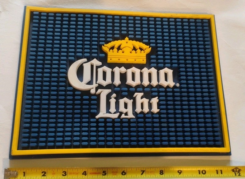 CORONA LIGHT BEER GOLD CROWN PROFESSIONAL BAR SPILL DRIP SERVICE MAT 9X12
