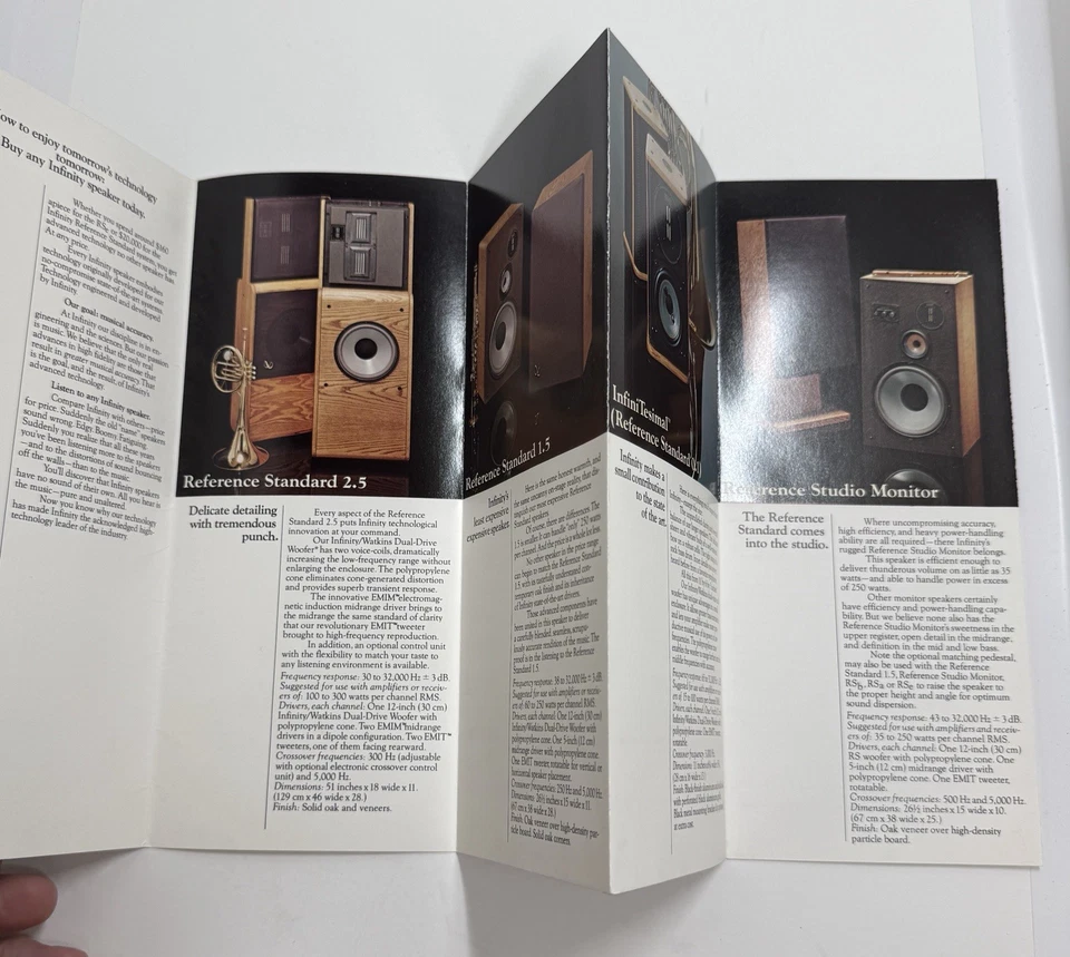 Folleto de altavoces Infinity 1980 RARO, EN MUY BUEN ESTADO, InfiniTesimal, estándar 1,5, RSb, RSa Foto 4 de 4