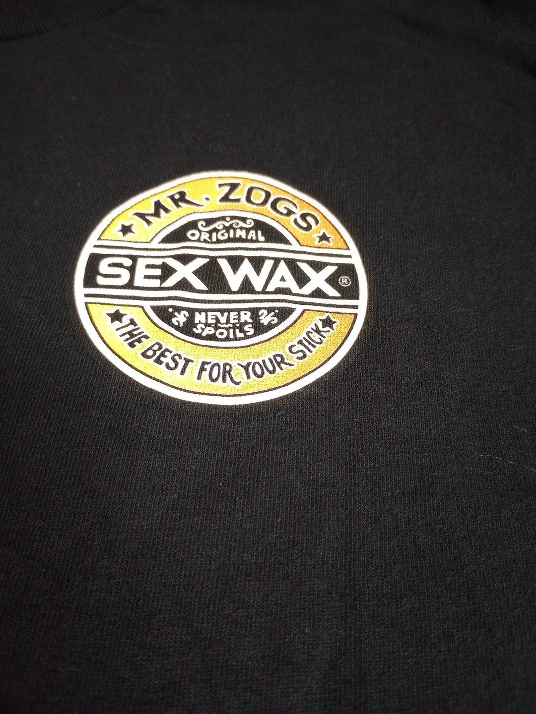 Mr. Zogs Sex Wax Black Graphic Tee Logo Men's Size Medium 