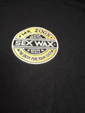 Mr. Zogs Sex Wax Black Graphic Tee Logo Men's Size Medium 