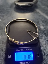 BELOW SPOT  18ct Yellow Gold, Hinged Bangle Bracelet 18ct  10.9g