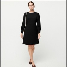 J. Crew Minimalist Black Long Sleeve Capsule Wardrobe Shift 365 Crepe Dress 4