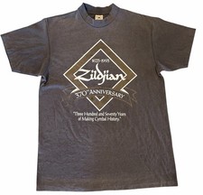 Vintage 1993 Zildjian Cymbals 370th Anniversary Graphic T-Shirt XL Made in USA