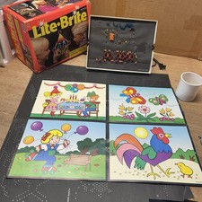 Vintage 1993 LITE BRITE Box w/ Some UNPUNCHED Sheets  Pegs - Needs New Bulb