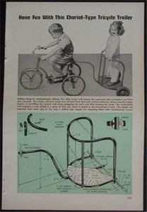 Chariot Tricycle Trailer 1950 How-To build PLANS no weld