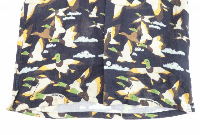 Human Made 23Ss Duck Gauze Aloha Shirt Navy Open Collar Short 