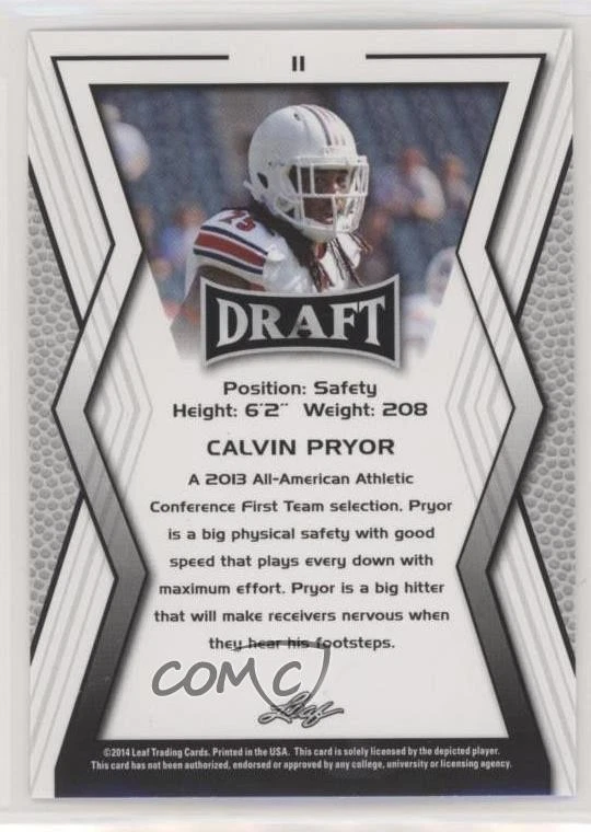 2014 Leaf Draft Calvin Pryor #11 Rookie RC - Image 2 of 2