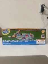 H2O GO! Marine Fill N Fun Play Pool 60” Kiddie Pool with Sea Life Print, Ages 2+