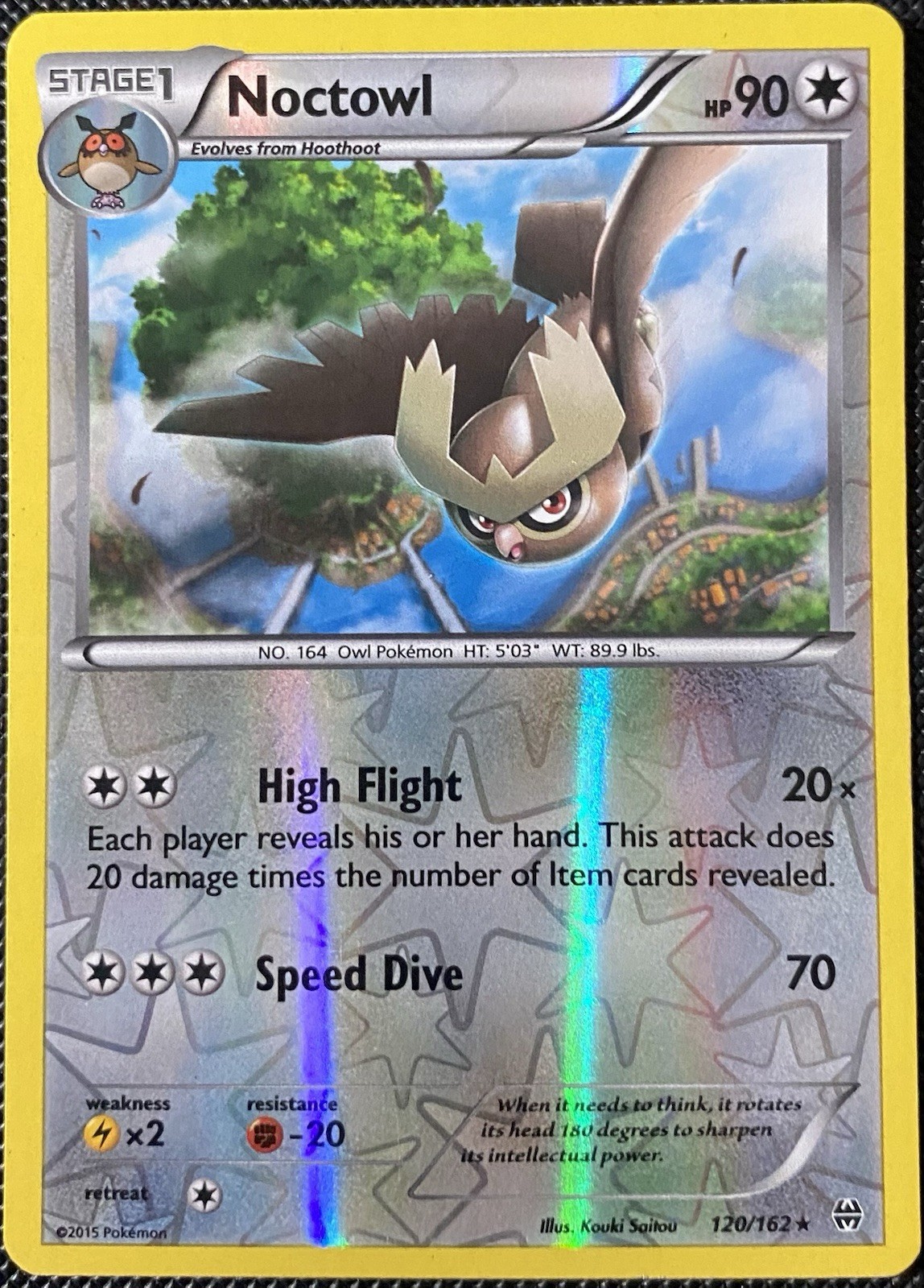 Noctowl 120/162 Breakthrough Reverse Holo (See Photos) Pokémon Card
