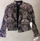Alex Evenings Black Formal Silver Sequin Floral Crop Jacket Size 16 — photo 1