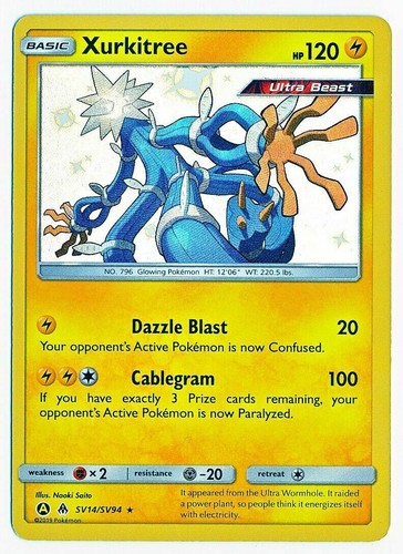 Pokemon Card Shiny Xurkitree Sv14 Sv94 Hidden Fates Shiny Vault Holo Nm Ebay
