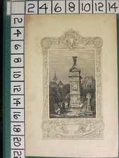 1832 ANTIQUE PRINT ~ ROMAN COLUMN AT IGEL Near TREVES
