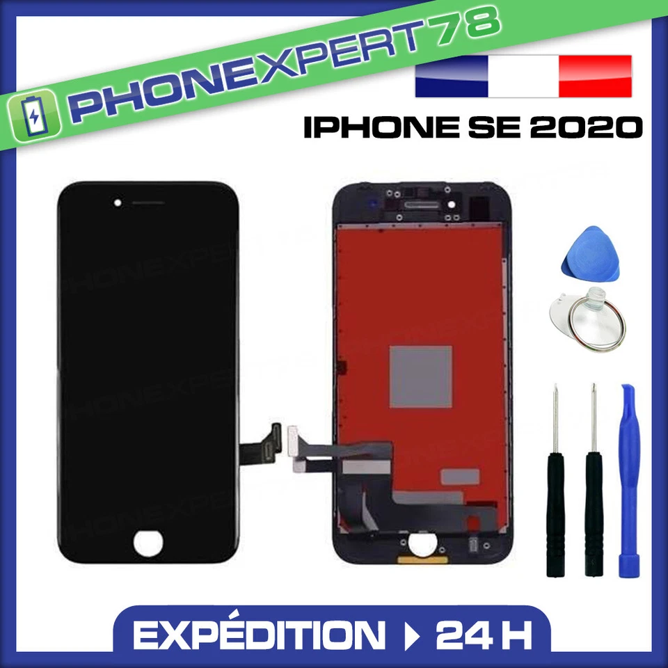 SANS MARQUE VITRE TACTILE + ECRAN LCD RETINA POUR IPHONE SE 2020 NOIR + OUTILS