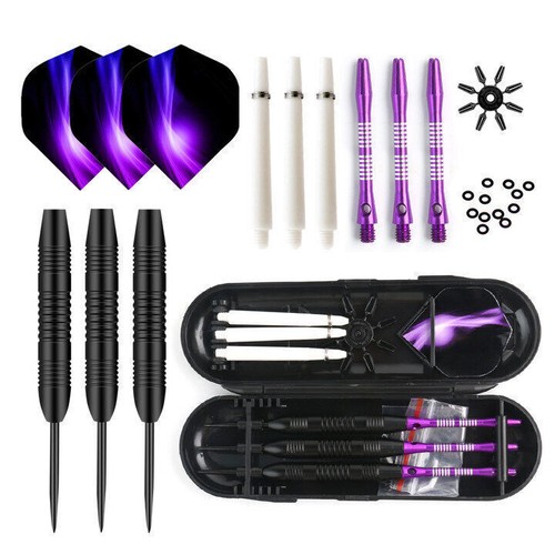 3/6/9Pcs 22g Professional Steel Tip Darts Set Iron Barrel 162mm Flights Stems US - Picture 3 of 24
