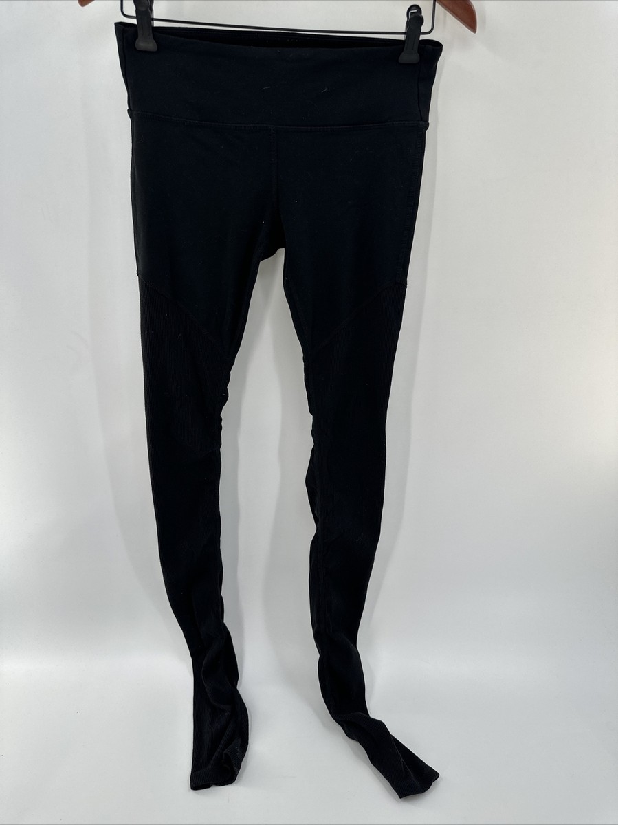 Alo Yoga Goddess Ribbed Leggings Low Rise Black Women's Size M T87