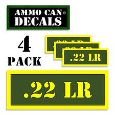 Lata de munición 22 LR 4x etiquetas para estuche de municiones 3" x 1,15" calcomanía adhesiva paquete de 4 AG