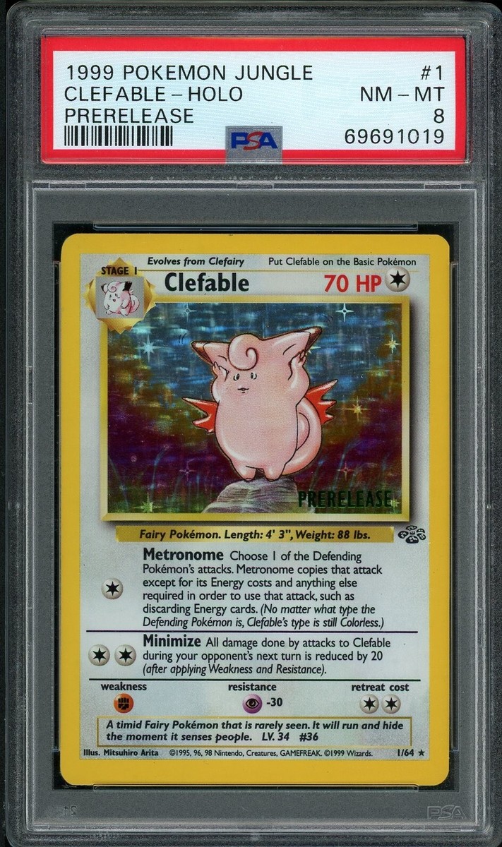 Pokemon PSA 8 Clefable Prerelease Jungle 1/64 Near MINT Holo | eBay