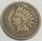 1908 Indian Head Cent / Penny 1c VG Very Good - SP885
