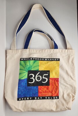 Whole Foods Market 365 Everyday Value Tote/Shoulder Bag Canvas Grocery  Reusable