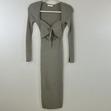 LBV. Dress Women S Bodycon Midi Ribbed Keyhole Cut Out Sweetheart Fitted Stretch