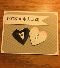 Wedding anniversary dress and tuxedo heart card kit of 6 made w/ Stampin' Up!