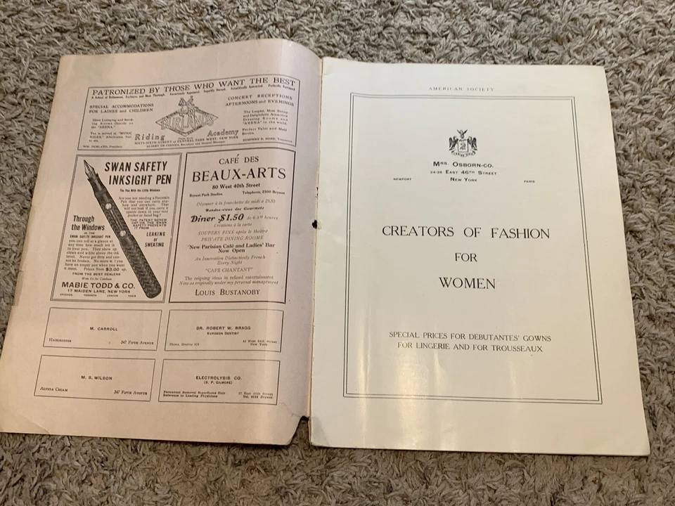 1912 AMERICAN SOCIETY NEW YORK EDITION VOL. X NO. 1 AMES & ROLLINSON NY Foto 3 de 4