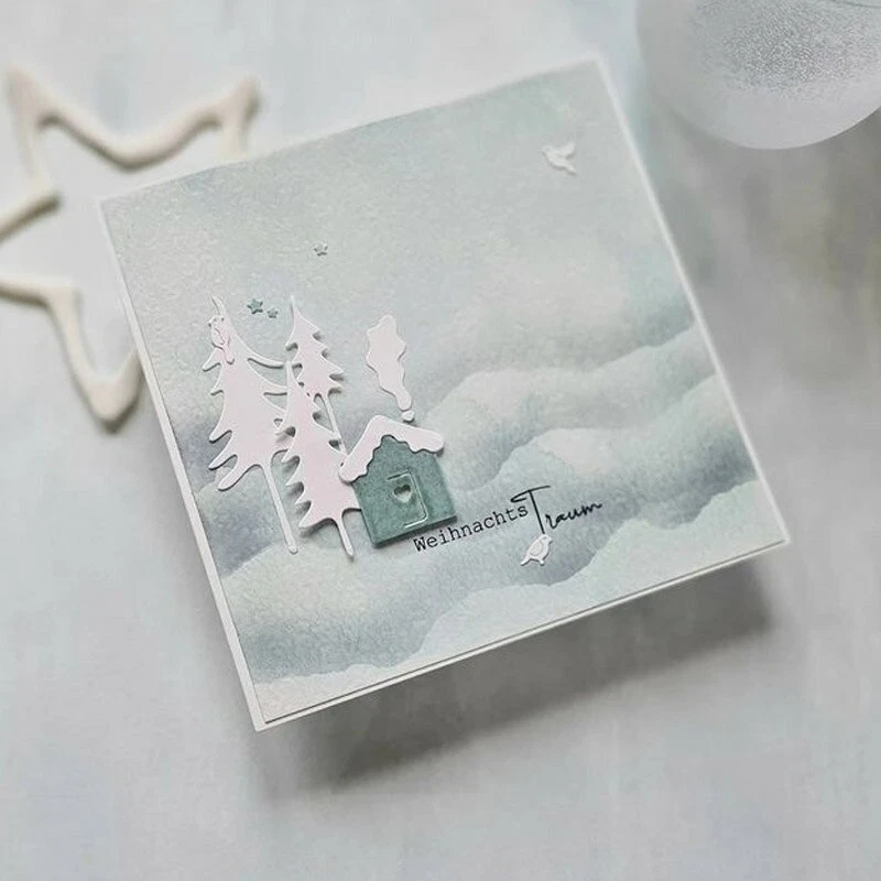 Weihnachten Haus Wald Cutting Dies Stanzschablone Scrapbooking Album Karte Deko - Bild 4 von 4