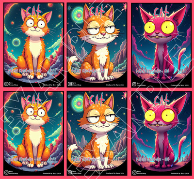 Mtg Token Cat | FOIL Set Cat | Real mtg card size | 3 Cat Tokens