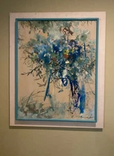 SHOO CHING WAN , FLORAL  OIL ON CANVAS,  SIGNED, FRAMED, 1985