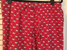 Vineyard Vines Christmas Pajama Pants Lounge PJ Pants Red W/Santa Hats Women's S