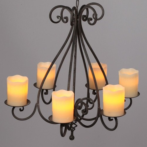 Ambiente Kerzenleuchter 6-armig antikgrau 56 cm Kronleuchter Kerzenhalter Eisen