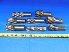 LOT OF 8 HSS ROUGHING END MILLS 1 1/4, 1 1/2, 2" CUTTING DIAMETERS 1 1/4 SHANKS