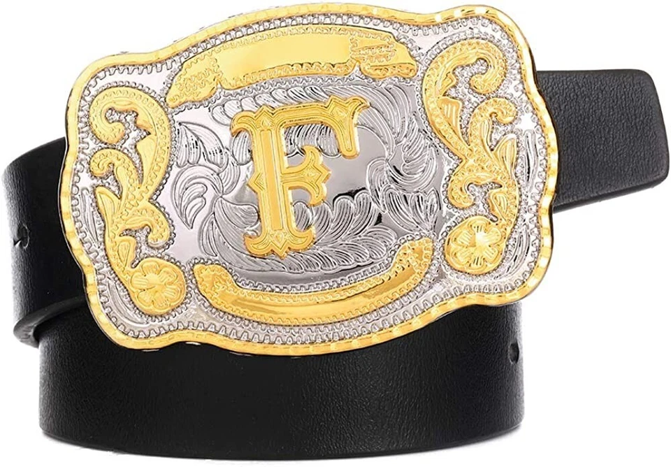 INICIAL (F) HEBILLA CINTURÓN LETRA VAQUERO WESTERN RODEO TEXAS STAR Hebillas Vaqueras Foto 3 de 4