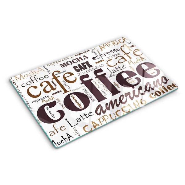 Glas-Herdabdeckplatte Ceranfeldabdeckung Spritzschutz 80X52 Kaffee-image