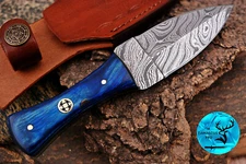 CUSTOM HANDMADE FORGED DAMASCUS STEEL THROWING BOOT KNIFE WOOD HANDLE - 1705