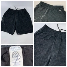 The Normal Brand Workout Gym Shorts Sz M Men Gray Striped Lined YGI X4-98