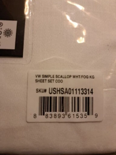  Juego de sábanas VERA WANG 4 piezas tejido satinado KING 100 % algodón BLANCO/NIEBLA NUEVO Foto 2 de 3