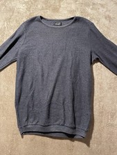 Zara Man Sweater Size Medium Mens Navy Blue Long Sleeve Pullover Knit Stretch