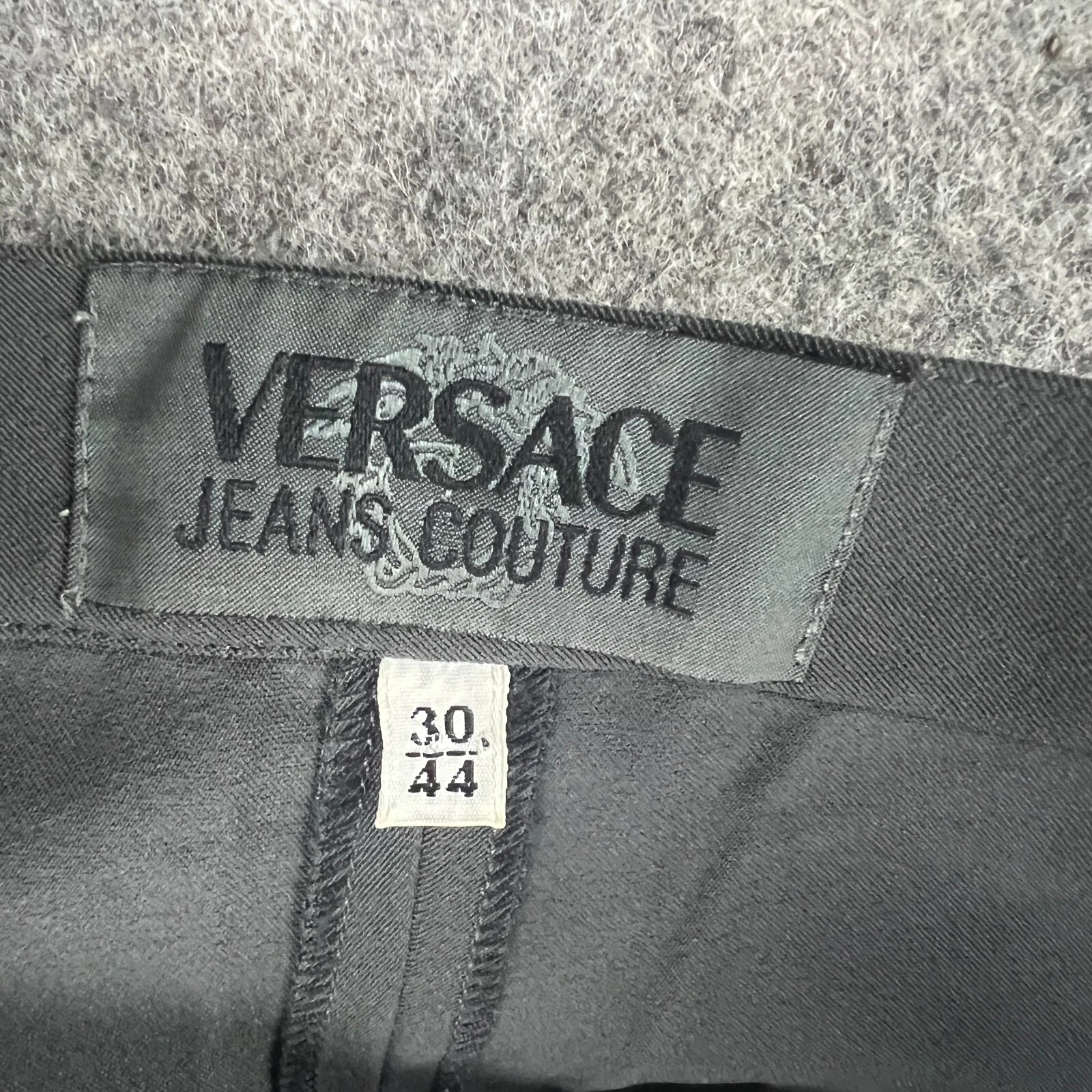 Versace Jeans Pantaloni Couture Donna W28 L34 Grigio Pantaloni Elasticizzati Taglia 30