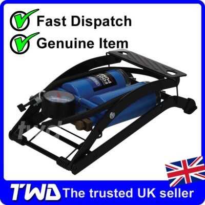 #ad #ad DRAPER FOOT PUMP TYRE INFLATOR DOUBLE CYLINDER WITH PRESSURE GAUGE 25996 GBP 19.99