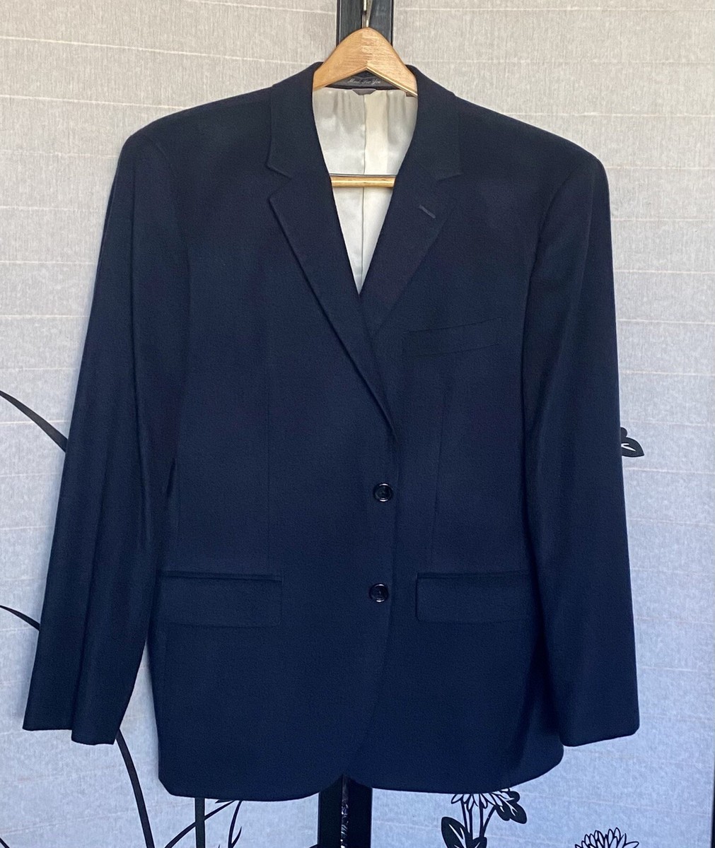 INDOCHINO Solid Navy Cashmere Mens Jacket SUIT 40 R/34 W