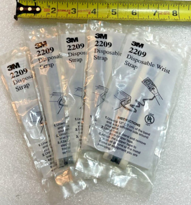 (lot 5) 3M 2209 Disposable Wrist Strap ESD Grounding Electrostatic Shock Prevent