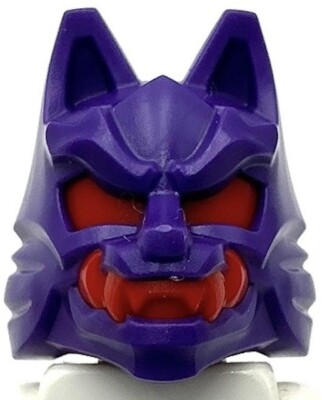 Lego New Dark Purple Minifigure Headgear Mask Wolf Knot on Back Part