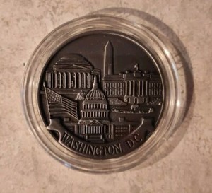 RARE,D.C. Commemorative Coin,W/CAPITOL BUILDING ON BACK, SOLID PEWTER